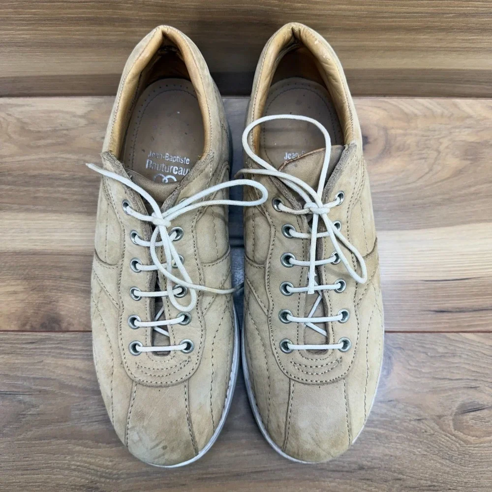 Rare Jean Baptiste Rautureau Mens 41 US 8 Beige Tan Nubuck Chunky Oxfords Hikers